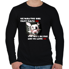 PRINTFASHION fnaf mangle dalszöveggel - Férfi hosszú ujjú póló - Fekete férfi póló