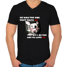 PRINTFASHION fnaf mangle dalszöveggel - Férfi V-nyakú póló - Fekete