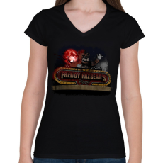 PRINTFASHION Fnaf tábla - Női V-nyakú póló - Fekete