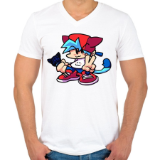 PRINTFASHION FNF - Férfi V-nyakú póló - Fehér férfi póló