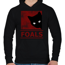 PRINTFASHION FOALS BLACK CAT - Férfi kapucnis pulóver - Fekete férfi pulóver, kardigán