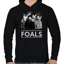 PRINTFASHION FOALS-BW PAINTED - Férfi kapucnis pulóver - Fekete férfi pulóver, kardigán