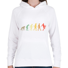 PRINTFASHION Foci Evolúció - Női kapucnis pulóver - Fehér