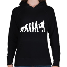 PRINTFASHION Foci Evolúció - Női kapucnis pulóver - Fekete