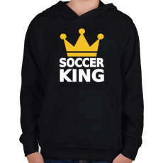 PRINTFASHION Foci király - Gyerek kapucnis pulóver - Fekete