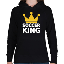 PRINTFASHION Foci király - Női kapucnis pulóver - Fekete női pulóver, kardigán