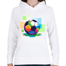 PRINTFASHION Foci labda - Női kapucnis pulóver - Fehér női pulóver, kardigán