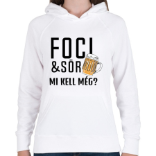 PRINTFASHION Foci Sör - Női kapucnis pulóver - Fehér női pulóver, kardigán