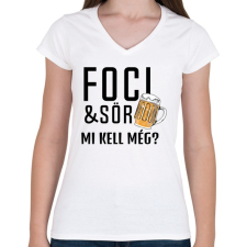 PRINTFASHION Foci Sör - Női V-nyakú póló - Fehér női póló