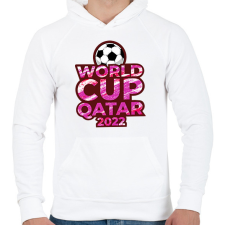 PRINTFASHION Foci világbajnokság Qatar 2022 - Férfi kapucnis pulóver - Fehér férfi pulóver, kardigán