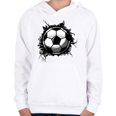 PRINTFASHION focilabda - Gyerek kapucnis pulóver - Fehér