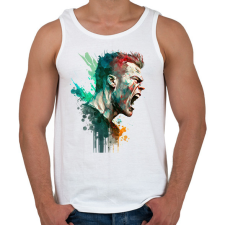 PRINTFASHION Focisa - Férfi atléta - Fehér atléta, trikó