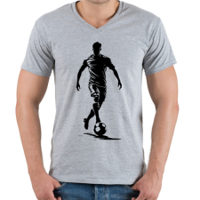 PRINTFASHION Focista - Férfi V-nyakú póló - Sport szürke férfi póló