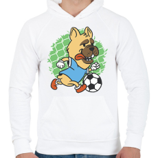 PRINTFASHION Focista kutya - Férfi kapucnis pulóver - Fehér