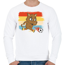 PRINTFASHION Focista macska - Férfi pulóver - Fehér férfi pulóver, kardigán
