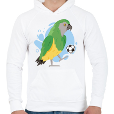 PRINTFASHION Focista papagáj - Férfi kapucnis pulóver - Fehér