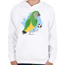 PRINTFASHION Focista papagáj - Gyerek kapucnis pulóver - Fehér
