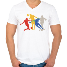 PRINTFASHION Focisták  - Férfi V-nyakú póló - Fehér férfi póló