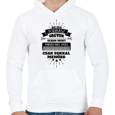 PRINTFASHION Fodrász - Férfi kapucnis pulóver - Fehér férfi pulóver, kardigán
