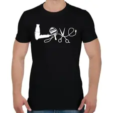 PRINTFASHION Fodrász Love - Férfi póló - Fekete férfi póló