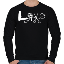 PRINTFASHION Fodrász Love - Férfi pulóver - Fekete férfi pulóver, kardigán