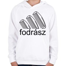 PRINTFASHION Fodrász - márka - Gyerek kapucnis pulóver - Fehér gyerek pulóver, kardigán