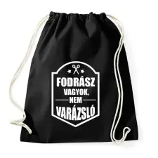 PRINTFASHION FODRÁSZ, NEM VARÁZSLÓ - Sportzsák, Tornazsák - Fekete tornazsák