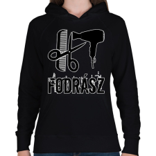 PRINTFASHION Fodrász  - Női kapucnis pulóver - Fekete női pulóver, kardigán