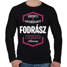 PRINTFASHION Fodrász prémium minőség - Férfi hosszú ujjú póló - Fekete
