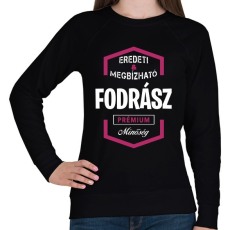 PRINTFASHION Fodrász prémium minőség - Női pulóver - Fekete