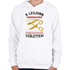 PRINTFASHION Fodrász szülinap december színes - Gyerek kapucnis pulóver - Fehér