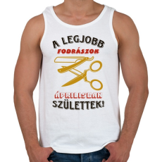 PRINTFASHION Fodrász szülinapja április színes - Férfi atléta - Fehér