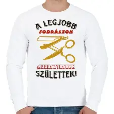 PRINTFASHION Fodrász szülinapja augusztus színes - Férfi pulóver - Fehér férfi pulóver, kardigán