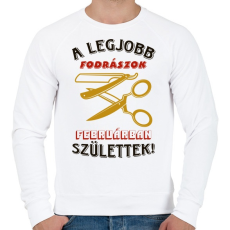 PRINTFASHION Fodrász szülinapja február színes - Férfi pulóver - Fehér
