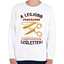 PRINTFASHION Fodrász szülinapja január színes - Gyerek pulóver - Fehér gyerek pulóver, kardigán