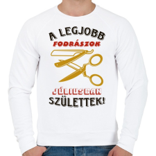 PRINTFASHION Fodrász szülinapja július színes - Férfi pulóver - Fehér férfi pulóver, kardigán