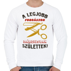 PRINTFASHION Fodrász szülinapja március színes - Férfi pulóver - Fehér