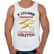 PRINTFASHION Fodrász szülinapja szeptember színes - Férfi atléta - Fehér atléta, trikó