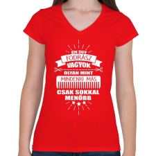 PRINTFASHION Fodrász vagyok - Női V-nyakú póló - Piros női póló