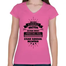 PRINTFASHION Fodrász vagyok - Női V-nyakú póló - Rózsaszín