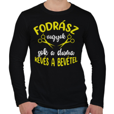 PRINTFASHION Fodrász vagyok, sok a duma - Férfi hosszú ujjú póló - Fekete férfi póló