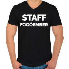 PRINTFASHION Fogóember Staff - Férfi V-nyakú póló - Fekete