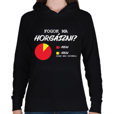 PRINTFASHION Fogok ma horgászni? - Női kapucnis pulóver - Fekete női pulóver, kardigán