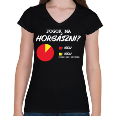 PRINTFASHION Fogok ma horgászni? - Női V-nyakú póló - Fekete