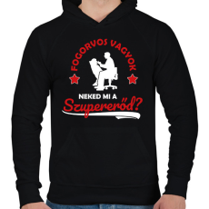 PRINTFASHION Fogorvos vagyok - Férfi kapucnis pulóver - Fekete