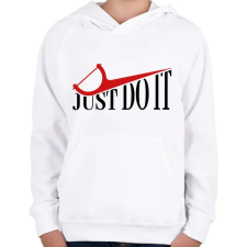 PRINTFASHION Fogselyem - Just do it - Gyerek kapucnis pulóver - Fehér gyerek pulóver, kardigán