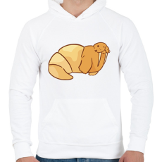 PRINTFASHION Fóka croassiant - Férfi kapucnis pulóver - Fehér