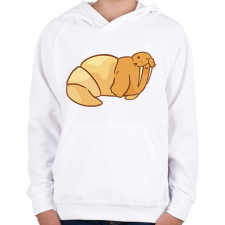 PRINTFASHION Fóka croassiant - Gyerek kapucnis pulóver - Fehér gyerek pulóver, kardigán