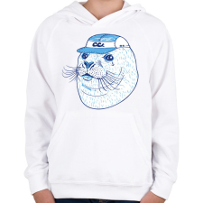 PRINTFASHION Fóka - Gyerek kapucnis pulóver - Fehér gyerek pulóver, kardigán