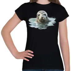 PRINTFASHION Fóka - Női póló - Fekete
